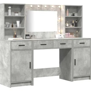 vidaXL Schminktisch Set mit Regal 3 pcs Beton Grau 78,5 x 41 x 135 cm - Grau