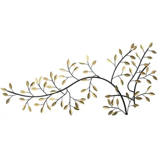 Art for the Home Metallkunst Wanddeko Zweig 49x108 , Goldfarben , Metall , Baum/Pflanze/Natur , Freiform , 108x1x49 cm , FSC Mix , Bilder & Rahmen, Wanddeko