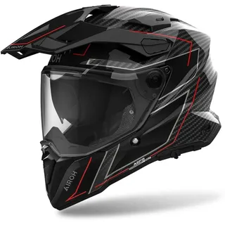 Airoh Commander 2 Carbon Stylish Rot/Schwarz L