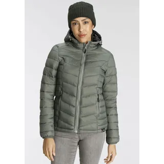 Steppjacke POLARINO, Damen, Gr. 44, grün (schwarz khaki), Web, Obermaterial: 100% Polyamid. Futter: 100% Polyamid. Wattierung: 100% Polyester, eingefasste Kante, Jacken Steppjacke, Übergangsjacke für kühle Tage, aus leichtem Webmaterial, Topseller