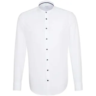 Seidensticker Herren Slim Langarm mit Stehkragen bügelfrei Businesshemd, Weiß (Weiß 1), 37