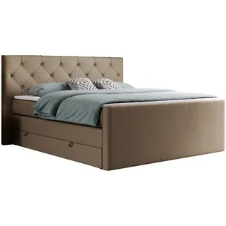 MKS Meble MKS boxspringbett mit Bettkästen - KING VELEN - 120x200cm - Braun - H4 - Braun