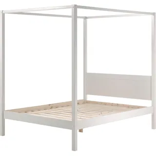 Vipack Himmelbett Pino 140 x 200 cm Kiefer massiv lackiert weiß