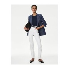 Womens M&S Collection Sienna Supersoft Straight Leg Jeans - Soft White, Soft White - 14-REG