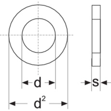 Bild von Unterlegscheiben 2.7mm 6mm Edelstahl A2 100 St. A2,7 D125-A2 194693