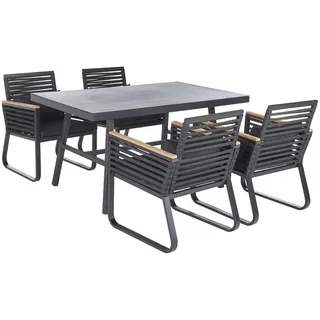 Beliani Canetto Set 4-tlg. Schwarz/Grau