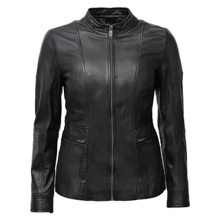 Bikerjacke JCC "Lederjacke 31023628", Damen, Gr. 40, schwarz, Obermaterial: 100% Lammleder LEL. Futter: 100% Baumwolle CO., Jacken Bikerjacke