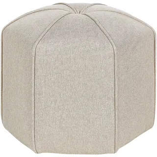 Beliani Pouf Kunstleinen 45 x 40 x 45 cm Beige