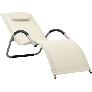 Sonnenliege Textilene Creme und Grau , Gartenliegen Design 2024 - Creme