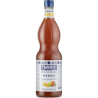 Food-United MIXYBAR-MANGO-FABBRI Sirup 1L PET-Flasche – Sciroppo di Mango aus Italien - ohne Aroma- Farb- & Konservierungsmittel geeignet für Frucht-Eis Frappe Sorbet Säfte Getränke mit und ohne Alkohol oder für exotische Drinks - oder auch für Eiscafes C