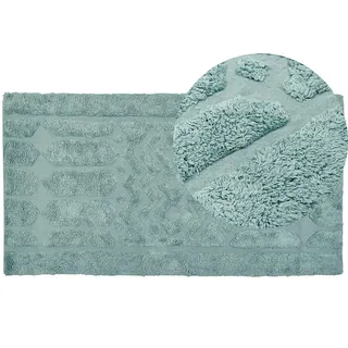 Beliani Kurzflor-Teppich Sirnak 150/80 cm , Grün , Textil , Grafikmuster , Rechteckig , 80x150 cm , Teppiche und Böden, Teppiche, Orientteppiche