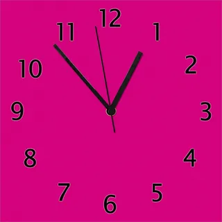 Wallario Design Wanduhr Pink aus Echtglas, Größe 30 x 30 cm - Rosa
