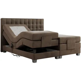 MKS Meble Boxspringbett mit Motor, elektrisch - Elektro - 180x200cm - Braun - H3 - Braun