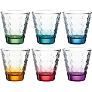 Leonardo Whisky-Gläserset , Blau, Grün, Orange, Rot, Türkis, Violett , Glas , 6-teilig , 215,00 ml , Gläser, Whiskygläser