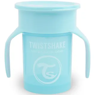 Twistshake 360 ​​Tasse | Baby-Schnabeltasse mit 360°-Trinkrand - 230 ml | Lernbecher für Kinder mit Henkeln | Auslaufsicherer Trinkbecher für Kleinkinder | BPA-frei | 6+ Monate | Blau