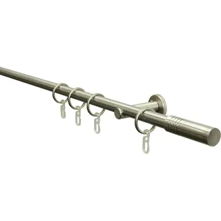 GARDINIA Vorhangstange Sigma 1-läufig Ø 16 mm 160 cm Edelstahl-Optik