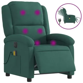 Massagesessel Elektrisch Dunkelgrün Samt - Grün, dunkelgrün