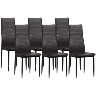 Albatros Stuhl Milano Lederimitat Metallbeine 6er Set Braun , Kunststoff , 42x98x43 cm , Esszimmer, Stühle