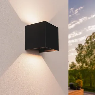 LED Wandleuchte Schwarz - Innen/Außen - Einstellbarem Abstrahlwinkel - 3000K Warmweiß - 6W - IP54