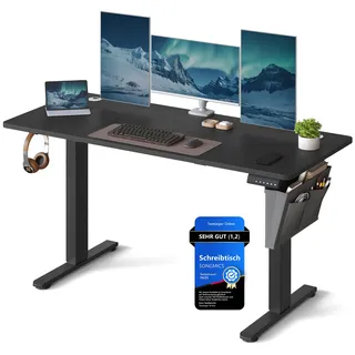 Songmics Höhenverstellbarer Schreibtisch 140 x 60 cm tintenschwarz