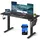 Höhenverstellbarer Schreibtisch 140 x 60 cm tintenschwarz