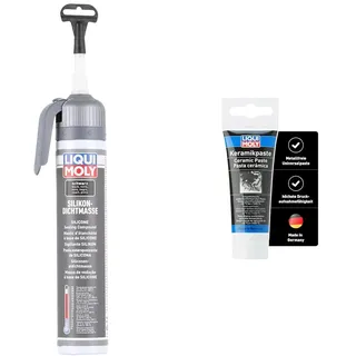 LIQUI MOLY Silikondichtmasse schwarz | 200 ml | Karosserieschutz | Dichtstoff | Unterbodenschutz | Art.-Nr.: 6185 & Keramikpaste | 50 g | Paste | Art.-Nr.: 3418