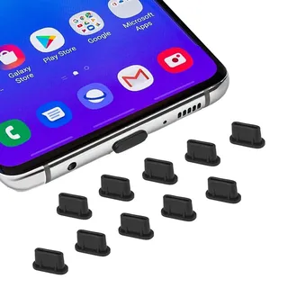 10 x USB C Staubstecker Abdeckung, Typ C Ladeanschluss Stecker Kappen Schutz für iPhone 17 16 15 Pro Max, Samsung Galaxy S24 S23, S22 Ultra S21 FE S20, alle Typ-C-Geräte & MacBook