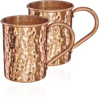NKlaus 2x 145g Kupferbecher reines Kupfer (100%) Kupfertasse Zylinder Moscow Mule 500ml 11264