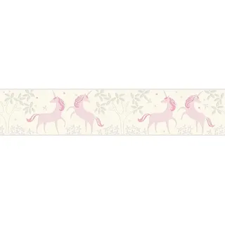 A.S. Création Borte Vlies Boys & Girls 6 Einhorn Weiß-Pink FSC®