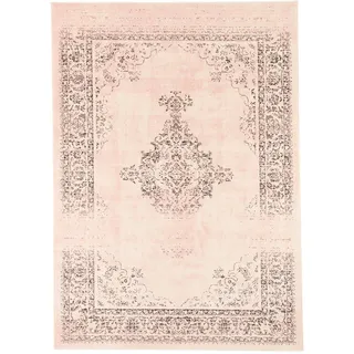 Pergamon Designer Teppich Passion Vintage Bordüre , Rosa, Beige , Textil , 80x150 cm , Teppiche und Böden, Teppiche, Vintageteppiche