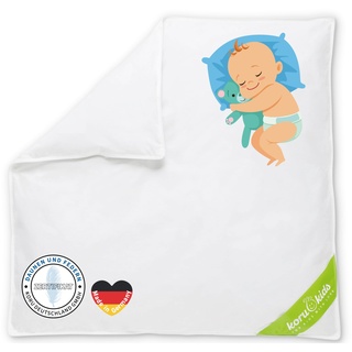 Koru Kids® Baby-Oberbett - 80 x 80 cm - Baby Daunendecke - allergikergeeignet - Füllmenge 150g