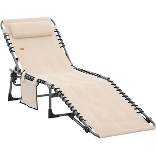 Outsunny Sonnenliege klappbar 130 x 60 x 30 cm Beige