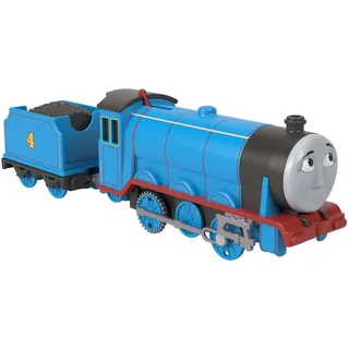 Mattel Thomas & Friends, batteriebetriebene Spielzeuglok, Klassische, batteriebetriebene Gordon-Lok und Frachtwaggon, Fantasiespielzeug für Kinder im Kindergartenalter, JGF96