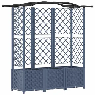 vidaXL Hochbeet mit Rankgitter und Dach Grau 163 x 40 x 141 cm PP - Grau