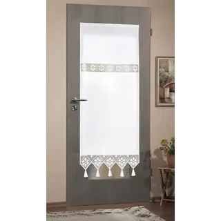 HOME WOHNIDEEN Türvorhang »TONI« Stangendurchzug 1 Stk. tlg. Türvorhang mit Häkeleinsätzen, weiß