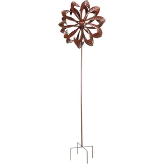 LEX Ø 62 cm Doppel-Windrad Metall, mit Erdspiess Farbe: Kupfer-Antik MC4366