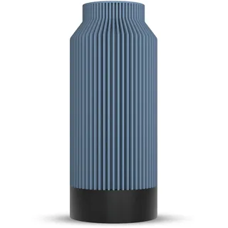 ebenkunst Kontura Moderne Pampasgras Vase mit wasserdichtem Einsatz – 3D-Druck Dekovase für Trockenblumen & Schnittblumen, designt und gefertigt in Deutschland - Blau, 25cm