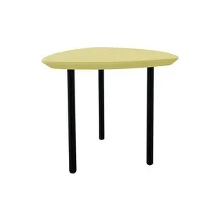 fm TRESTA Beistelltisch dreieckig abgerundet MDF-Platte ginstergelb 55,0 x 51,0 x 46,0 cm, 1 St.