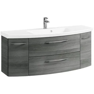 Pelipal Waschtischkombi , Graphitfarben , Metall , 2 Fächer , 2 Schubladen , 121 cm , Made in Germany , hängend, Typenauswahl , Badezimmer, Waschbecken & Armaturen, Waschtische