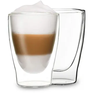 DUOS® Latte Macchiato Gläser Set 2x310ml, , Doppelwandige Kaffeegläser, Teegläser, Cappuccino , Eiskaffee Thermogläser doppelwandig Espressotassen Glas