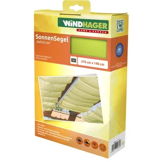 WINDHAGER Sonnensegel für Seilspanntechnik, Wintergarten und Terrassen Beschattung, Seilspannmarkise, 270 x 140 cm, apfelgrün,