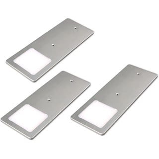 kalb | LED Unterbauleuchten silber 5W- sehr flache Küchenleuchte, Auswahl:3er Set neutralweiss