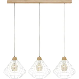 Xxxl Hängeleuchte , Weiß , Holz, Metall , Eiche , massiv , rund , 30x120x100 cm , Made in EU, FSC 100% , Lampen & Leuchten, Innenbeleuchtung, Hängeleuchten, Pendelleuchten