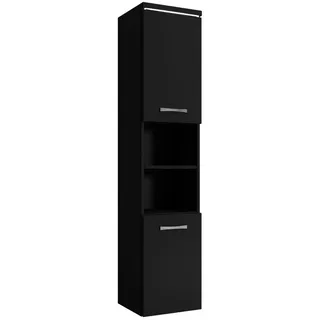 Badplaats Paso Badezimmerschrank 35 x 35 x 160 cm Schwarz Matt Holz