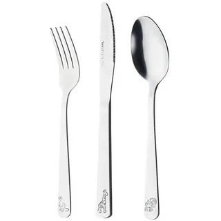 Gräwe Kinderbesteck Set mit Tiermotiven, 3-teilig, Edelstahl poliert, spülmaschinengeeignet