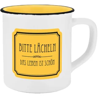 Tasse Bitte lächeln Emaille-Optik 400ml