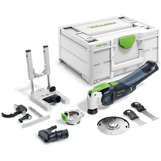Festool OSC 18 E-Basic ohne Akku + Transportkoffer + Sägeblatt + Spachtel