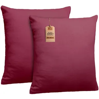 NatureMark Kissenbezug Jersey 40 x 40 cm Bordeaux Rot