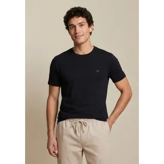 FYNCH-HATTON "FYNCH-HATTON Basic T-Shirt" Sommershirt in unifarben, mit Logostickerei, schwarz