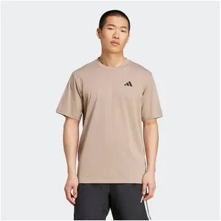 adidas T-Shirt ADIDAS PERFORMANCE "TRAIN ESSENTIALS FEELREADY TRAINING", Herren, Gr. L, schwarz (chalky braun, schwarz), Obermaterial: 70% Polyester, 30% Baumwolle, normal, Shirts T-Shirt